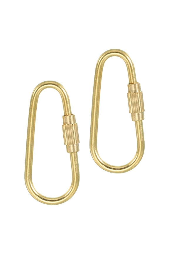 Brass Key Ring, Screw Lock Clip Keychain Hook Holder for Keys, 2Pack