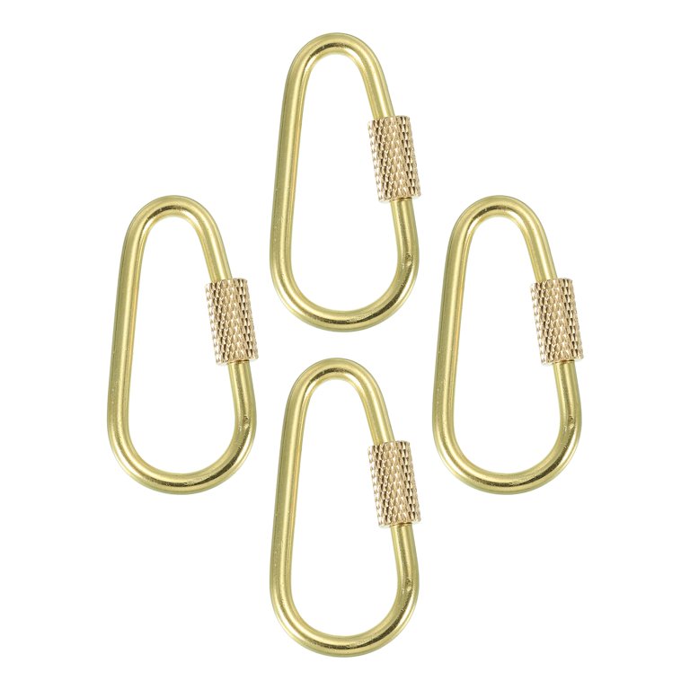 Uxcell Brass Key Ring, Screw Lock Clip Keychain Hook Holder for