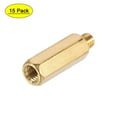 thumbnail image 1 of Uxcell Brass M3 14mm+3mm Male-Female Hex Standoff 15 Pack, 1 of 5