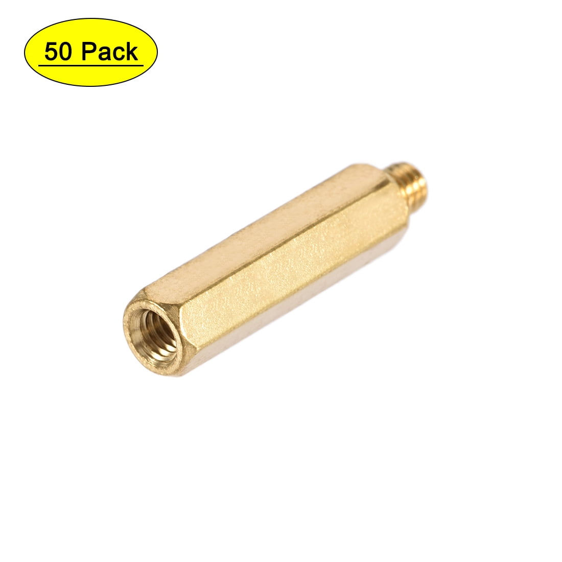 Uxcell Brass M3 13mm+3mm Male-Female Hex Standoff 50 Pack 