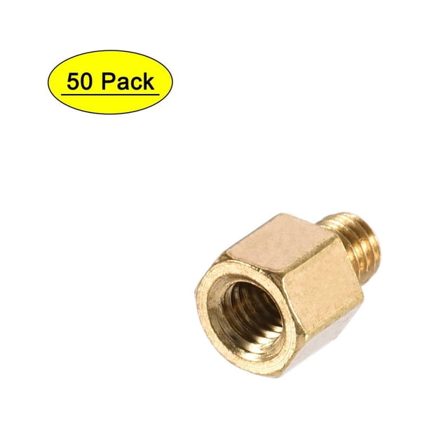 Uxcell M2.5x8mm Female-Female Hex Brass Standoffs - 50pcs, For PCB, Motherboard, FPV Drone, Computer