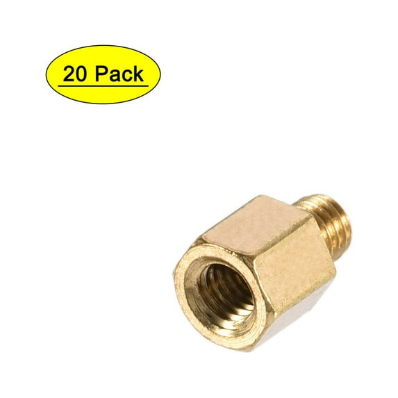 Uxcell Brass M3 6mm+3mm Male-Female Hex Standoff 20 Pack