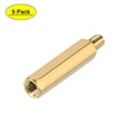 thumbnail image 1 of Uxcell Brass M4 35mm+6mm Male-Female Hex Standoff 5 Pack, 1 of 5