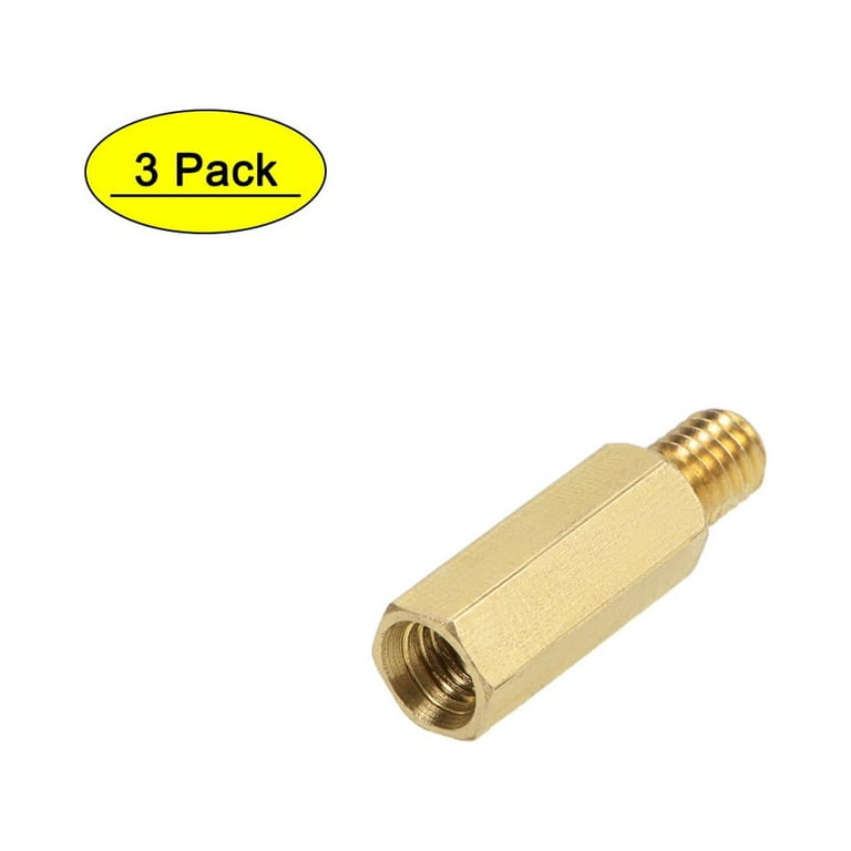 Uxcell Brass M6 20mm+8mm Male-Female Hex Standoff 3 Pack