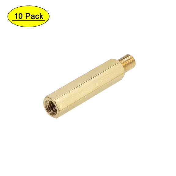 Uxcell Brass M6 35mm/1.38 inch 8mm/0.31 inch Male to Female Spacer Standoff 10 Pack