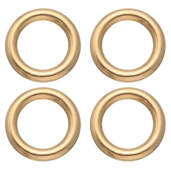 Uxcell Brass O Ring, 4 Pack 0.55" Inner Dia Solid Brass Round Ring for Leather Craft Purse