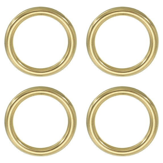 Uxcell Brass O Ring, 4 Pack 1.2" Inner Dia Solid Brass Round Ring for Leather Craft Purse