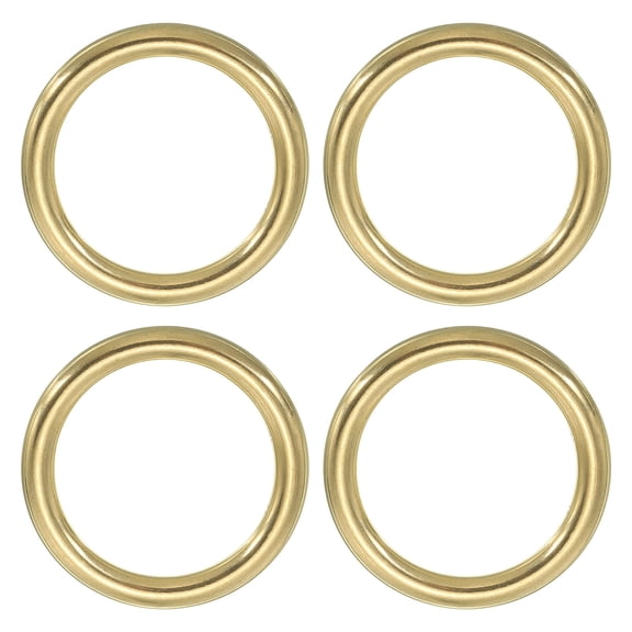 Uxcell Brass O Ring, 4 Pack 1.5" Inner Dia Solid Brass Round Ring for Leather Craft Purse