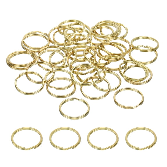 Uxcell Brass O Ring, 40Pcs 25mm Dia Brass Round Ring Circle Keychain Hook for DIY Craft