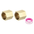 thumbnail image 1 of Uxcell Brass Pipe Fitting, 2Pcs 3/8" BSP Female x 3/8" BSP Female Thread Connector Brass Hex Nipple Pipe Fitting Adapter for Gas Water Refrigeration System Conversion, 1 of 7