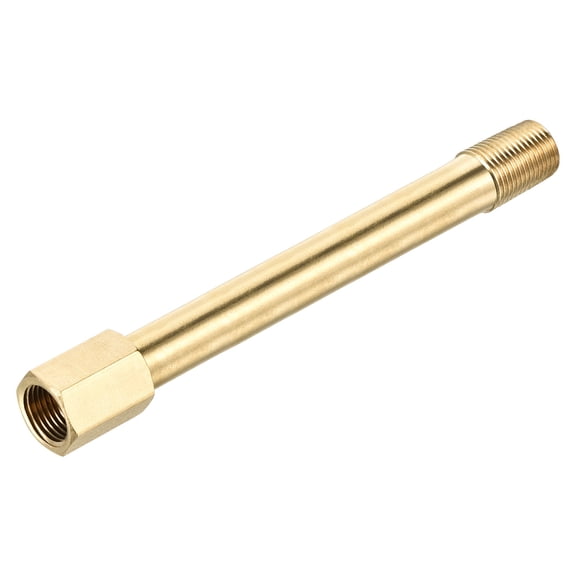 Uxcell Brass Pipe Fitting G1/8 Female to G1/8 Male Thread Adapter 100mm Extension Connector Hex Pipe Coupling 1 Pack