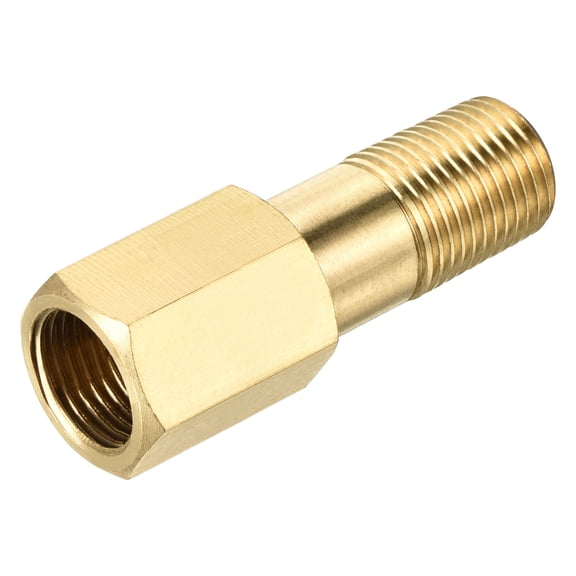 Uxcell Brass Pipe Fitting G1/8 Female to G1/8 Male Thread Adapter 35mm Extension Connector Hex Pipe Coupling 1 Pack