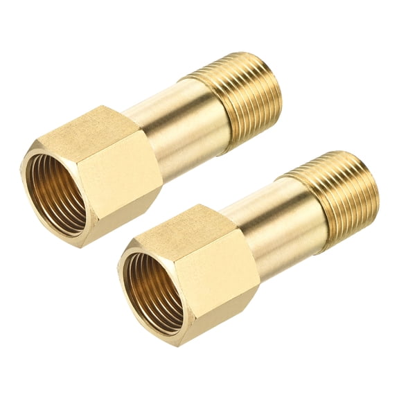Uxcell Brass Pipe Fitting G3/8 Female to G3/8 Male Thread Adapter 50mm Extension Connector Hex Pipe Coupling 2 Pack