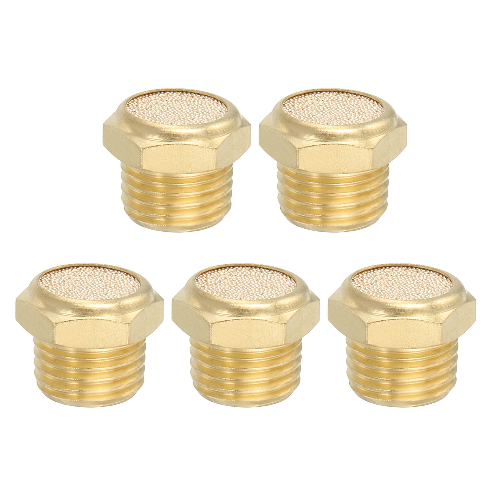 High Flow Pneumatic Steel Muffler - 1/4" NPT, 10 Pack (50 Mesh Stainless Screen)