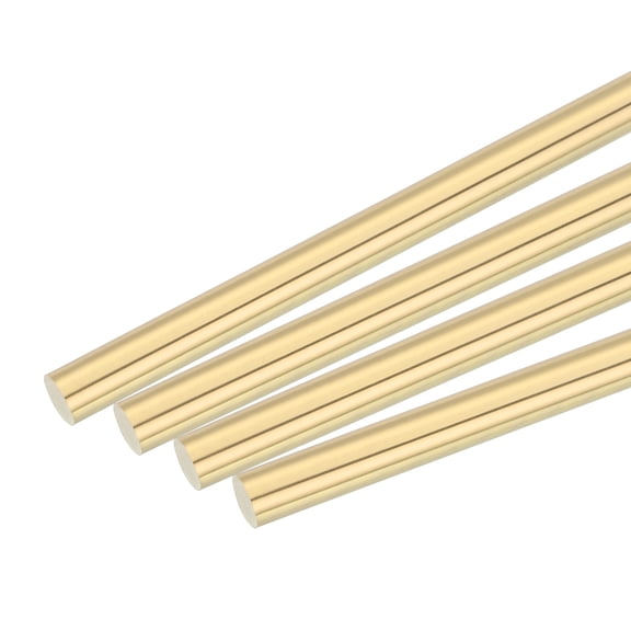 Uxcell Brass Rod,Brass Solid Round Rod 8mm/0.31inch Diameter 100mm Length Lathe Bar Stock for RC Model DIY Craft Pack of 4