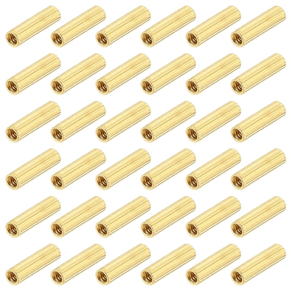 Uxcell Brass Round Coupling Nuts, M2x10mm Female Thread Hexagonal Standoffs Spacer Nuts Screws for PCB Motherboard Circuit Board(Gold Tone, Pack of 38)