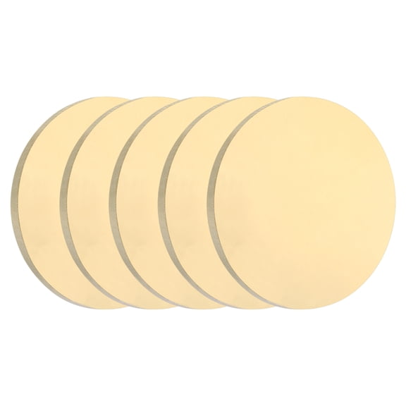 Uxcell Brass Round Plate, Brass Round Disc Blank Round Metal Sheet Copper Circle Disc for Metal Stamping DIY Crafts 1.5mm x 15mm 5