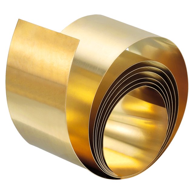 Uxcell Brass Sheet Roll, 0.1x30x1000mm Brass Foil Roll Brass Strip, Gold