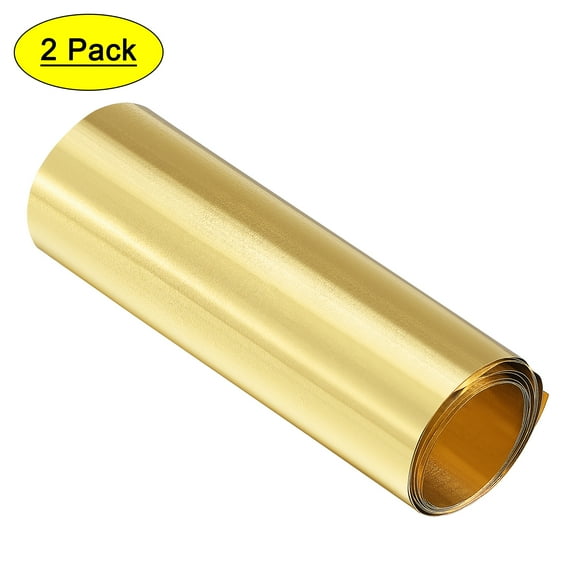 Uxcell Brass Sheet Roll Metal Foil Plate 1000mm Length x100mm Width x 0.01mm Thickness 2 Pack