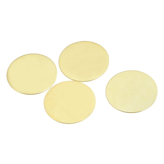 Uxcell Brass Stamping Blank Round Metal DIY Tag 27mm Dia 0.8mm Thick for Craft, Pendant Decoration, Pack of 4
