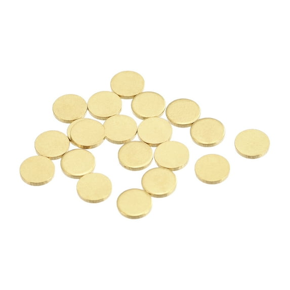 Uxcell Brass Stamping Blank Round Metal DIY Tag 6mm Dia 1mm Thick for Craft, Pendant Decoration, Pack of 20