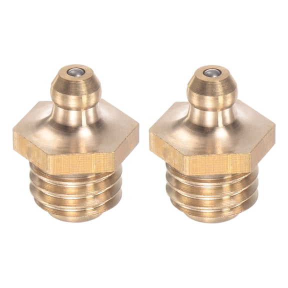 Uxcell Brass Straight Hydraulic Grease Fitting Accessories M12 x 1.75mm Thread 2 Pack