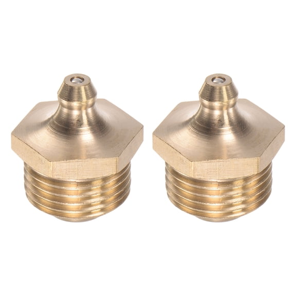 Uxcell Brass Straight Hydraulic Grease Fitting Accessories M18 x 1.5mm Thread 2 Pack