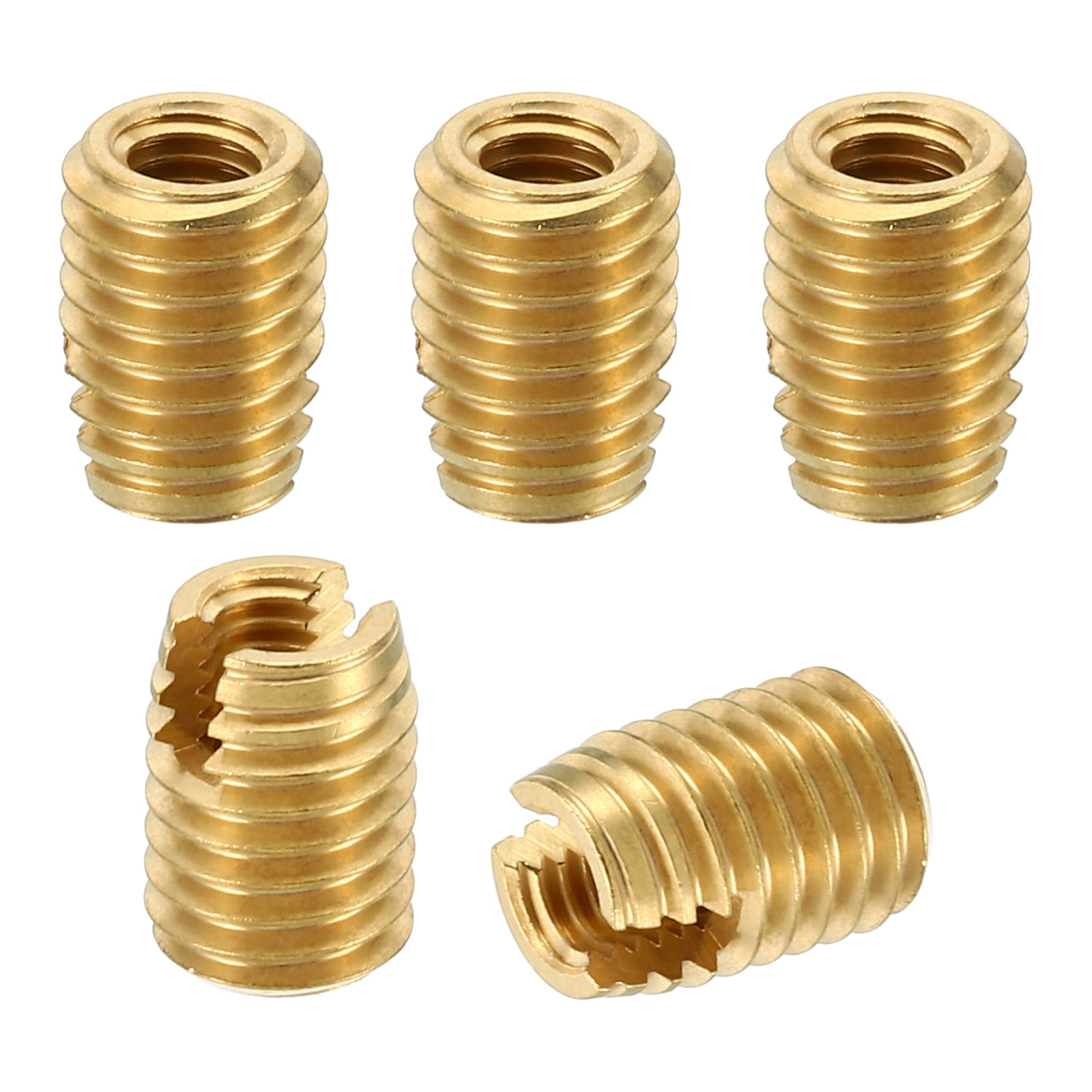 Uxcell Brass Threaded Repair Insert Nut, 5 Pcs M10x1.5 to M6x1 Thread ...