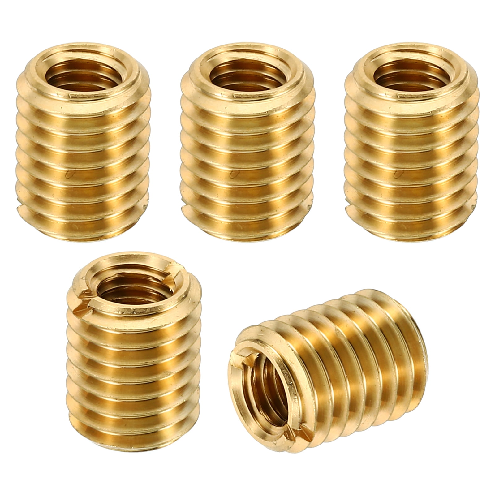 External Thread Reducer Uxcell Brass Threaded Repair Insert Nut, 5 Pcs M12x1.75 to M8x1.25 ...