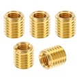 thumbnail image 1 of Uxcell Brass Threaded Repair Insert Nut, 5 Pcs M14x2 to M10x1.5 Thread Sleeve Reducing Nut Screw Reducer 15mm, 1 of 6