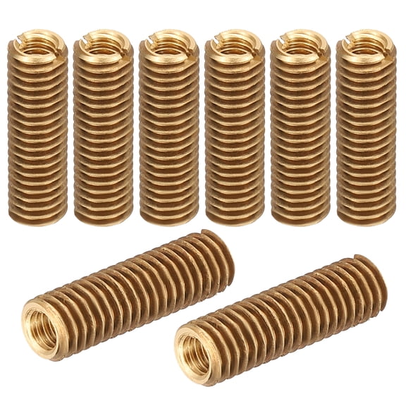 Uxcell Brass Threaded Repair Insert Nut, 8 Pcs M6xM4x20mm Male to Female Slotted Reducing Nut Screw Sleeves