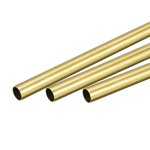 Uxcell 3Pcs Brass Tubing Seamless Straight Pipe Tubes 9mm x 0.3mm x 300mm