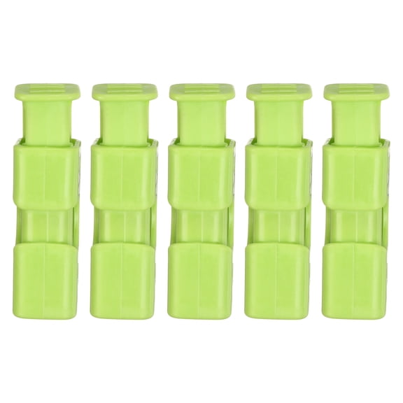 Uxcell Bread Bag Clips, Easy Squeeze & Lock Food Bag Cinch Clips Collection Bag Clip for Storage, Green 5Pcs