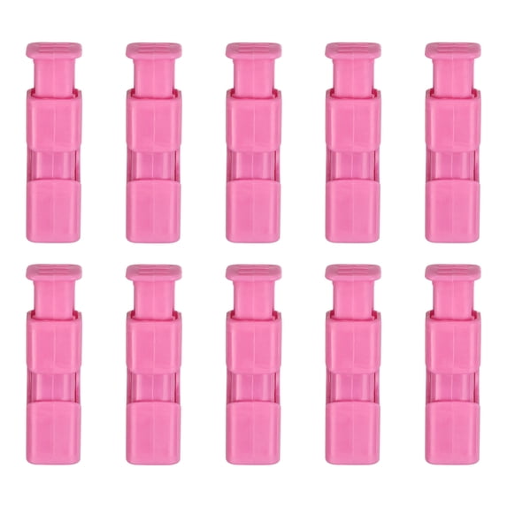 Uxcell Bread Bag Clips, Easy Squeeze & Lock Food Bag Cinch Clips Collection Bag Clip for Storage, Rose Red 10Pcs