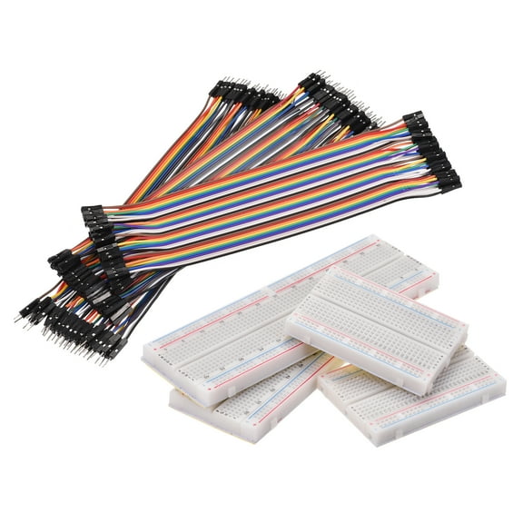 Uxcell Breadboards Kit 830,400 Point Solderless Breadboards with M/F Jumper Wire 1 set