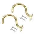 thumbnail image 1 of Uxcell Bridge Stick and Ball Rack Hooks Snooker Table Pool Cue Racks Hook, Gold Tone 2 Pack, 1 of 5