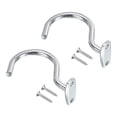 thumbnail image 1 of Uxcell Bridge Stick and Ball Rack Hooks Snooker Table Pool Cue Racks Hook, Silver Tone 2 Pack, 1 of 5