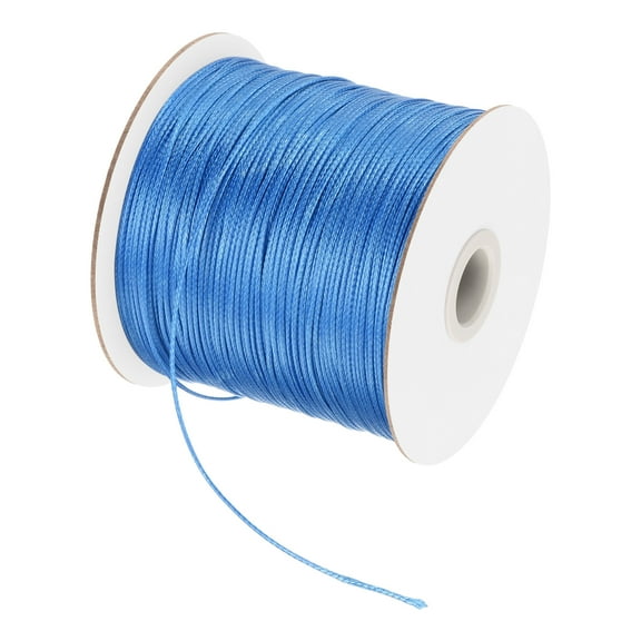 Uxcell Bright Blue 0.5mm Waxed Cord 175 Yard Wax Bead Thread String for Jewelry Making