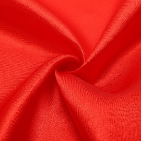 Uxcell Bright Red Satin Fabric by the Yard, 1.6 Yards 39.4" Wide Silky Soft Cloth Fabrics for Bridal Dress Wedding Decorations DIY Crafts Sewing Napkins