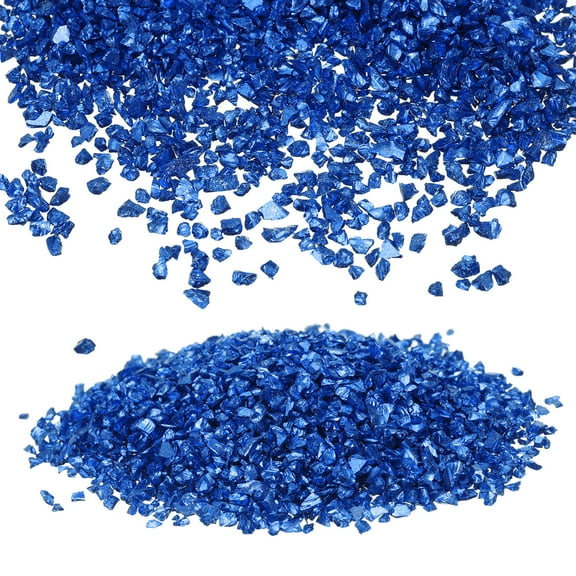 Uxcell Broken Crushed Glass Irregular Sequins 0.08''-0.16'' Dark Blue Metallic Chunky Glitters For DIY Crafts Arts Nail