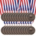 thumbnail image 1 of Uxcell Bronze Award Medals 2 Inch, Metal Winner Medals with Neck Ribbon Trophy Pattern for Sports Competitions Games Party Favors 24 Pieces, 1 of 7