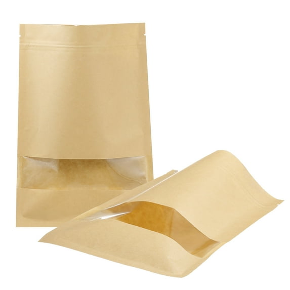Uxcell Brown Kraft Pouches, 30pcs 10x7" Plant Saving Envelope with Window