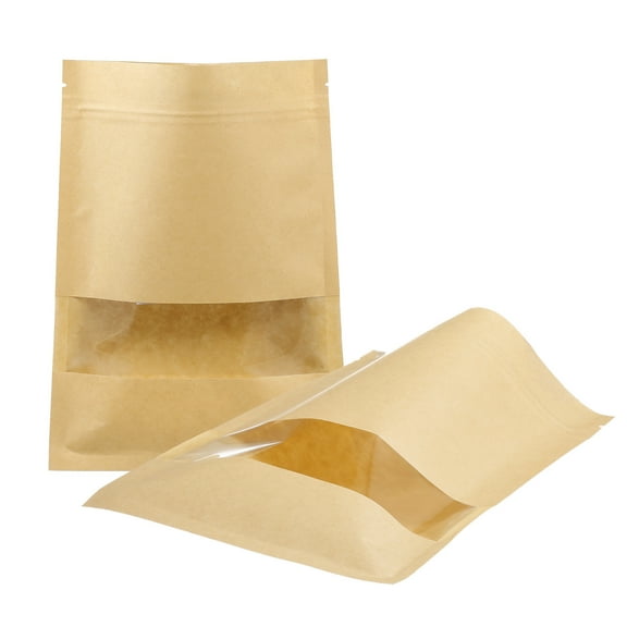 Uxcell Brown Kraft Pouches, 30pcs 9x6" Plant Saving Envelope with Window