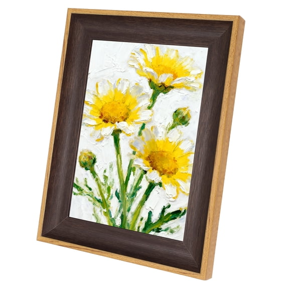 Uxcell Brown Rectangle Photo Frame, 8.9x6.9 Inch Resin Photo Frame Tabletop Display for Pictures Certificates Home Office Decor, Suits for 12.8x17.9cm Photo