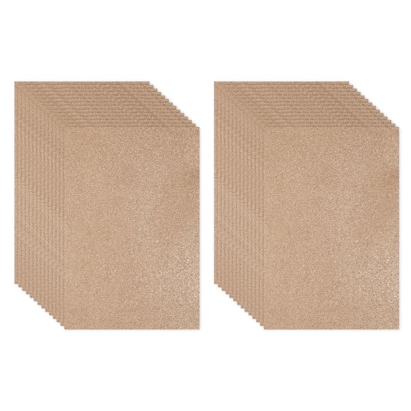 Uxcell Brown Shiny EVA Glitter Foam Sheet 11.8 x 7.9 Inch 2mm Thick with Back Adhesive Sparkle EVA Glitter Felt for Crafts DIY Project, 30 Pcs