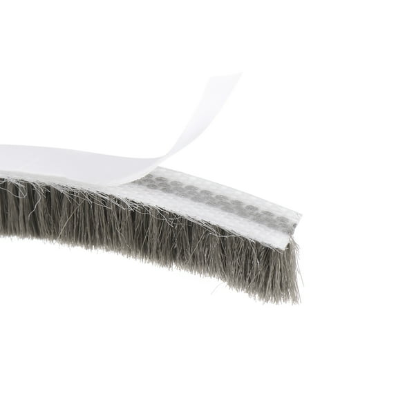 Uxcell Brush Weather Stripping Adhesive Felt Door Seal Strip 394 Inch L x0.31Inch W Gray