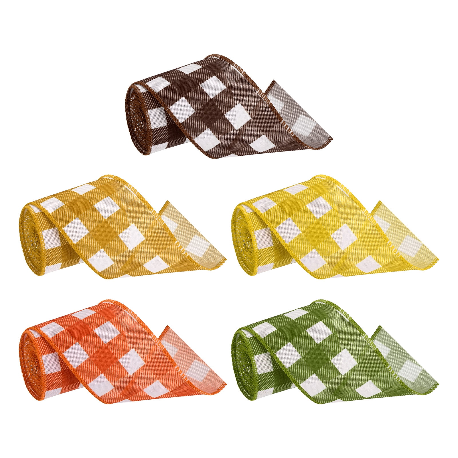 Uxcell Buffalo Plaid Ribbon for Thanksgiving Bow Wreath Craft Birthday Wedding Decoration