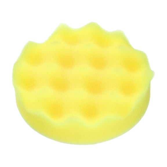 Uxcell Buffing Sponge Pads 4" Polishing Wheel Waffle Finishing Grip Pad Car Buffer Polisher with Hook and Loop Back for Car Detailing Polishing Waxing, Yellow