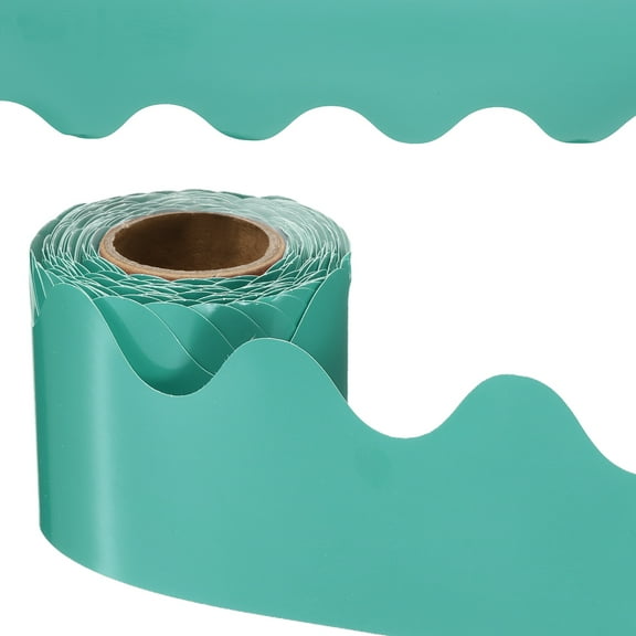 Uxcell Bulletin Board Border, 41 Feet Poster Chalkboard Cork Decoration Trim Scalloped Borders Wall Decor for Classroom Office Locker, Blue Green