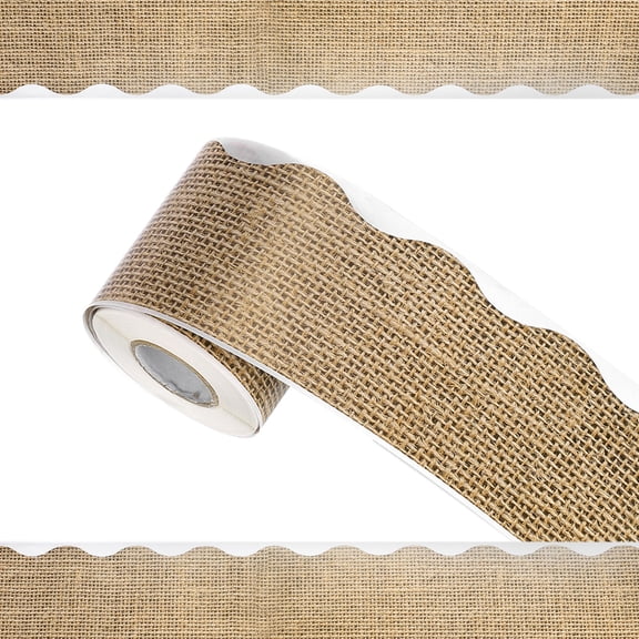 Uxcell Bulletin Board Border, 65.6Ft x 2.75Inch Classroom Border Trim, Burlap Edge